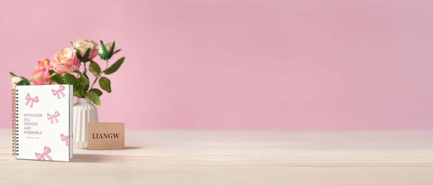 Coquette Pink Bow Christian Notebook