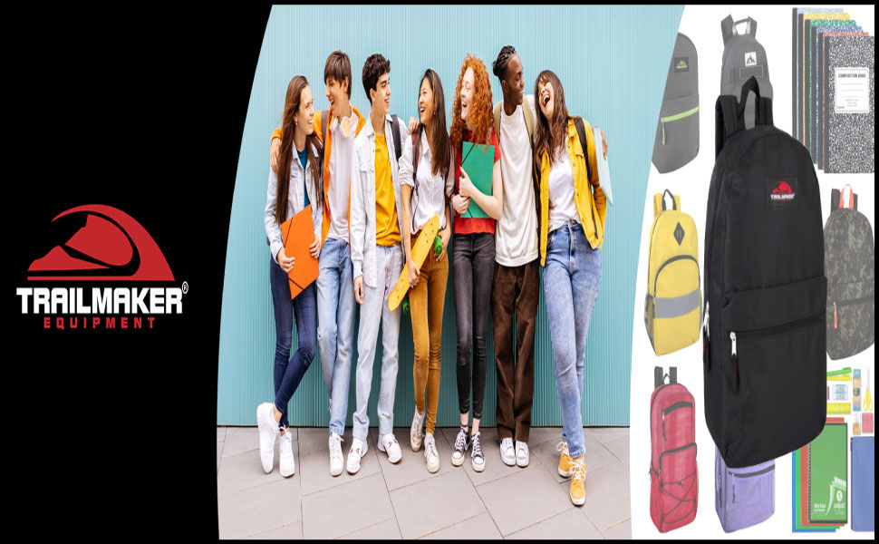 trail maker backpack school supplies for girl boys kids elementary kindergarten bulk back to school