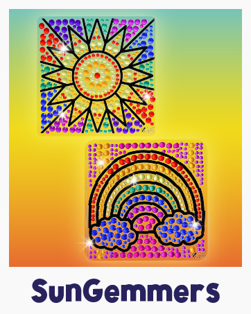 Create a magical diamond art suncatcher with gemstone stickers in our SunGemmers craft kit for girl