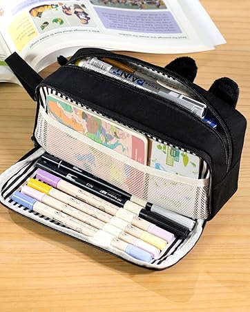 black dog pencil case