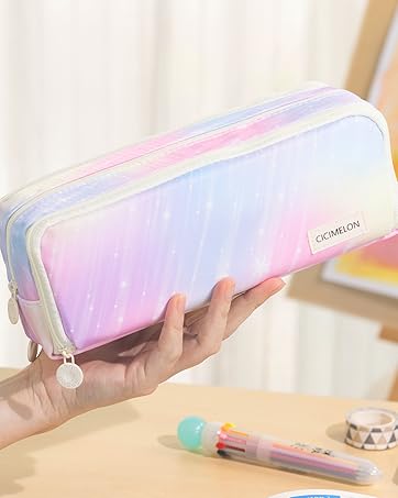 3 compartments pencil case pouch