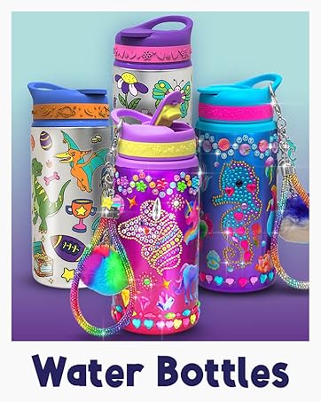 Fun and colorful DIY water bottles with charms that kids love to decorate and carry everywhere